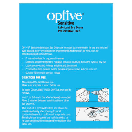 Optive Sensitive Lubricant Eye Drops 30 x 0.4 mL
