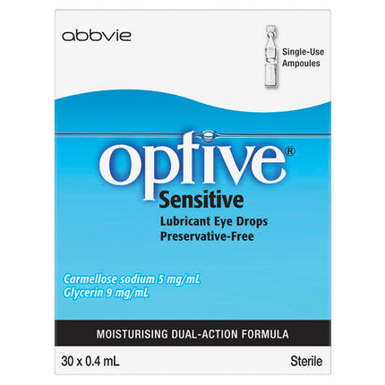 Optive Sensitive Lubricant Eye Drops 30 x 0.4 mL