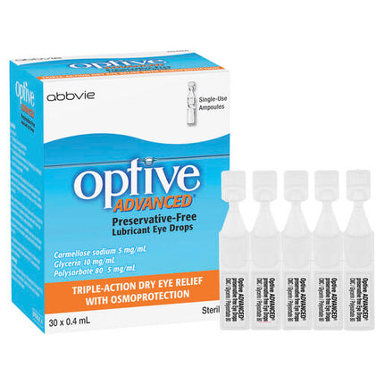 Optive Advanced Lubricant Eye Drops 30 x 0.4mL