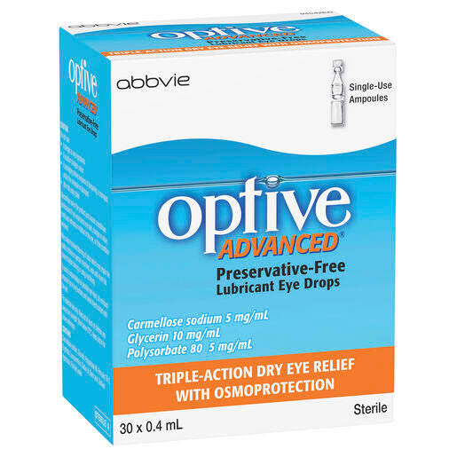 Optive Advanced Lubricant Eye Drops 30 x 0.4mL
