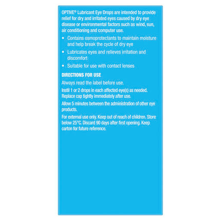 Optive Lubricant Eye Drops 15mL