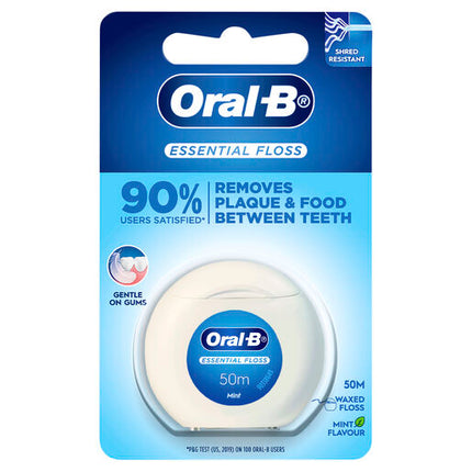 Oral B Essential Waxed Dental Floss Mint Flavour 50m