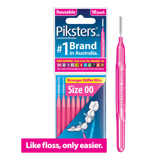 Piksters Interdental Brush Size 00 Pink 10 Pack