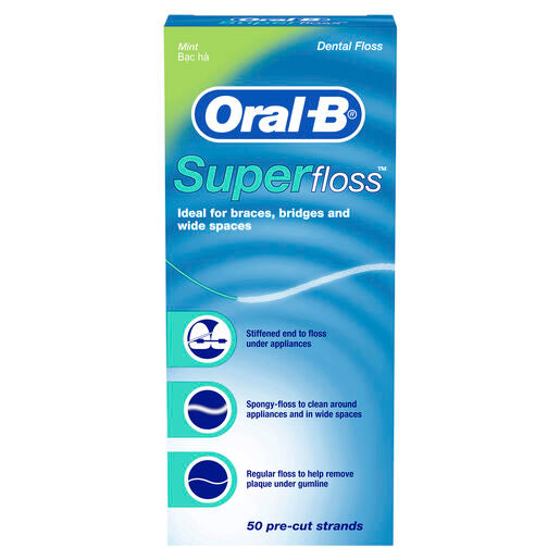 Oral B Superfloss Dental Floss Pre-Cut Strands 50 pack