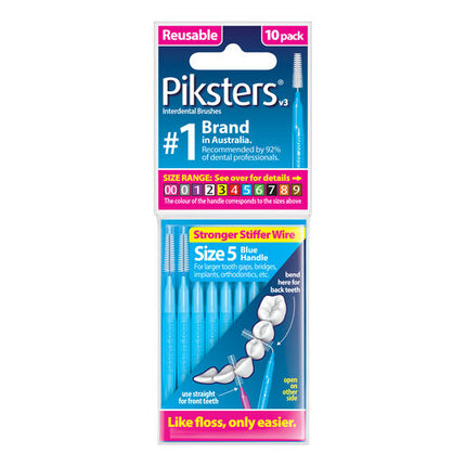 Piksters Interdental Brush Size 5 Blue 10 Pack