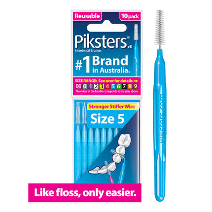 Piksters Interdental Brush Size 5 Blue 10 Pack