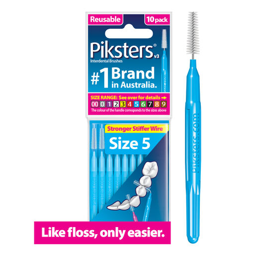 Piksters Interdental Brush Size 5 Blue 10 Pack