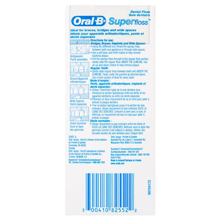 Oral B Superfloss Dental Floss Pre-Cut Strands 50 pack