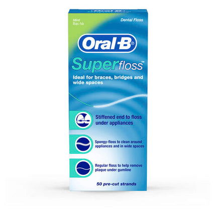 Oral B Superfloss Dental Floss Pre-Cut Strands 50 pack