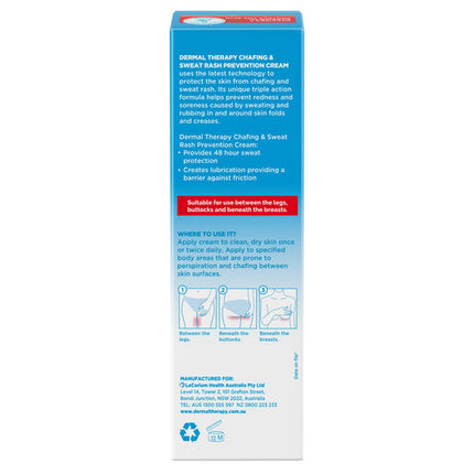 Dermal Therapy Chafing & Sweat Rash Prevention Cream 75g