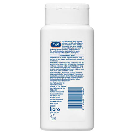 E45 Moisturising Lotion for Dry Skin 200mL