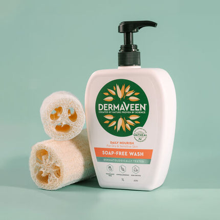 DermaVeen Daily Nourish Soap-Free Wash for Dry & Sensitive Skin 1L