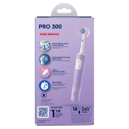 Oral-B Pro 300 Everyday Clean Electric Toothbrush Lilac