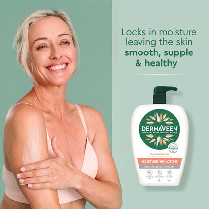 DermaVeen Daily Nourish Moisturising Lotion for Dry & Sensitive Skin 1L