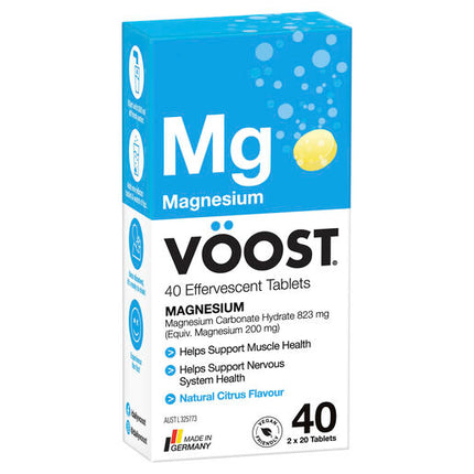 Voost Magnesium Natural Citrus Effervescent Tablets 40 Pack