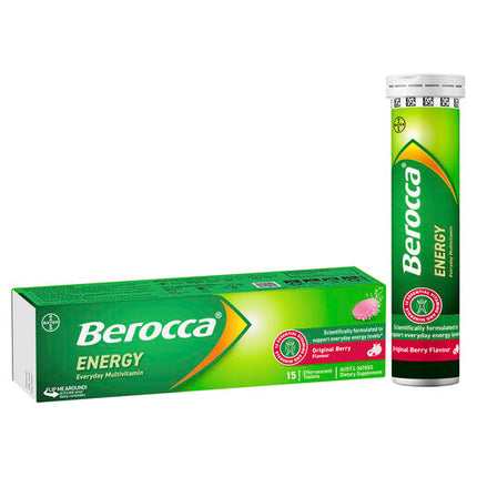 Berocca Energy Original Berry Effervescent Tablets 15 Pack