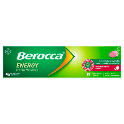 Berocca Energy Original Berry Effervescent Tablets 15 Pack
