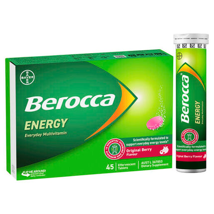 Berocca Energy Original Berry Effervescent Tablets 45 Pack