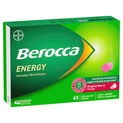 Berocca Energy Original Berry Effervescent Tablets 45 Pack