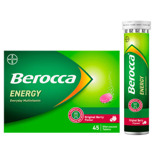 Berocca Energy Original Berry Effervescent Tablets 45 Pack