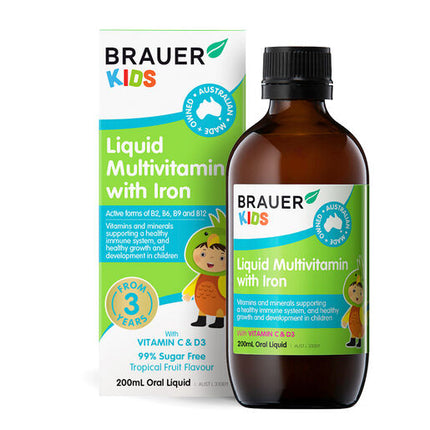 Brauer Baby & Kids Liquid Multivitamin with Iron 200mL