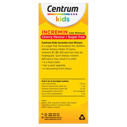 Centrum Kids Incremin Iron Mixture Oral Liquid Cherry 200mL