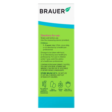 Brauer Baby & Kids Liquid Multivitamin for Toddlers 100mL