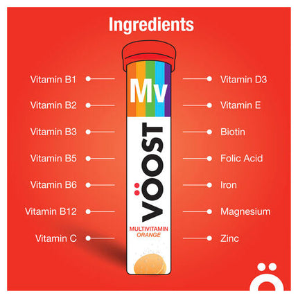 Voost Multivitamin Orange Effervescent Tablets 40 Pack