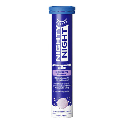 Nighty Night Sleep Effervescent Elderberry Flavour 14 Tablets