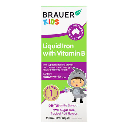 Brauer Kids Liquid Iron with Vitamin B 200mL