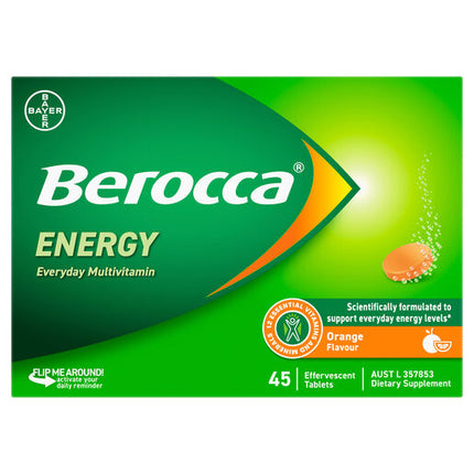 Berocca Energy Orange Effervescent Tablets 45 Pack
