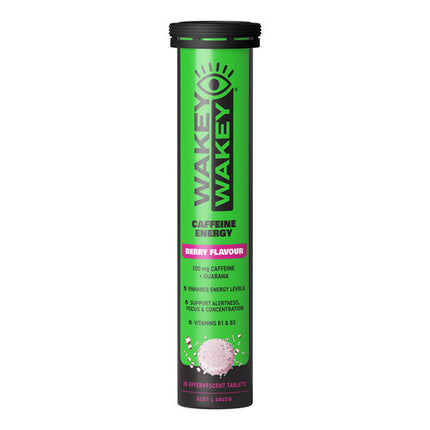 Wakey Wakey Caffeine Effervescent Berry Flavour 20 Tablets