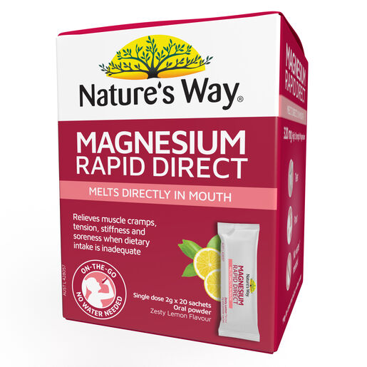 Nature's Way Magnesium Rapid Direct 2g x 20 Sachets - Direct in mouth