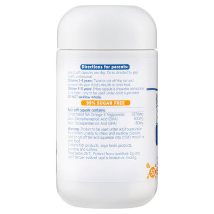 Nature's Way Kids Smart Triple Strength DHA 300mg 50 Capsules