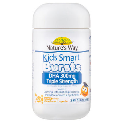 Nature's Way Kids Smart Triple Strength DHA 300mg 50 Capsules