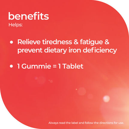 Nature's Way High Strength Adult Vita Gummies Iron 24mg 30s
