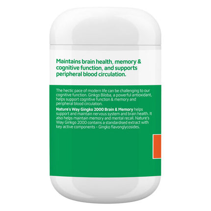 Nature's Way Ginkgo Brain & Memory 120 Tablets