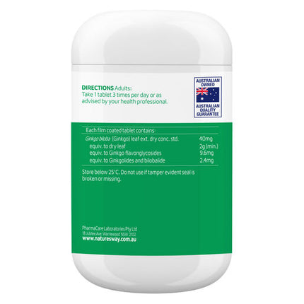Nature's Way Ginkgo Brain & Memory 120 Tablets