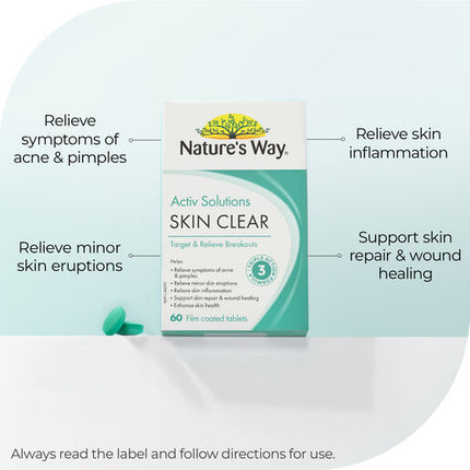 Nature's Way Activ Solutions Skin Clear 60 Tablets