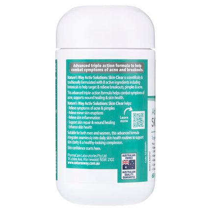 Nature's Way Activ Solutions Skin Clear 60 Tablets