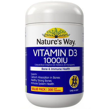 Nature's Way Vitamin D3 1000IU 300 Soft Capsules