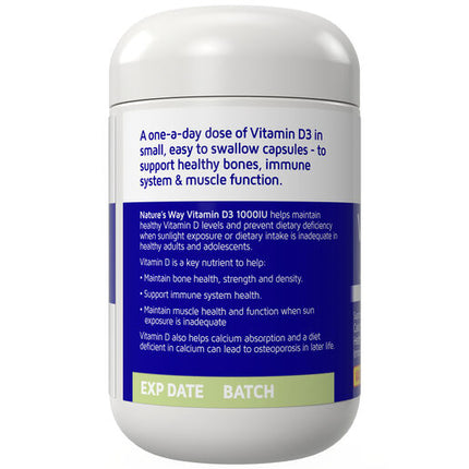 Nature's Way Vitamin D3 1000IU 300 Soft Capsules