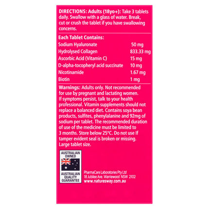 Nature's Way Beauty Collagen + Hyaluronic Acid 60 Tablets