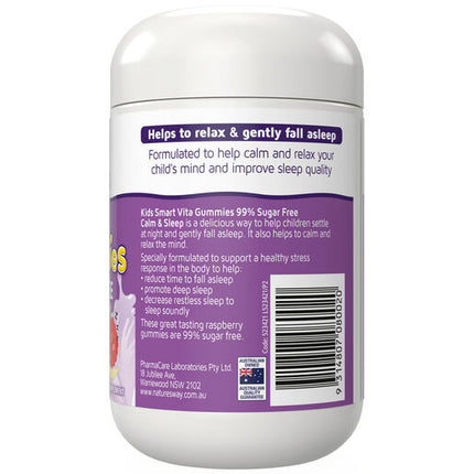 Nature's Way Kids Smart Vita Gummies 99% Sugar Free Calm & Sleep Raspberry Flavour 50 Gummies