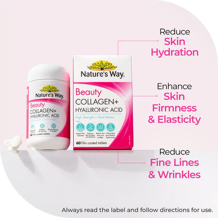 Nature's Way Beauty Collagen + Hyaluronic Acid 60 Tablets