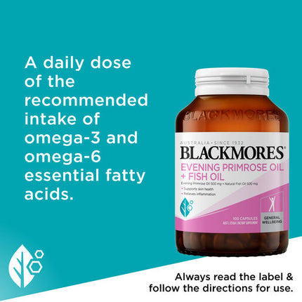 Blackmores Evening Primrose Oil + Fish Oil 1000mg 100 Capsules