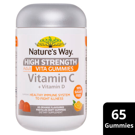 Nature's Way High Strength Adult Vita Gummies Vitamin C + Vitamin D 65's
