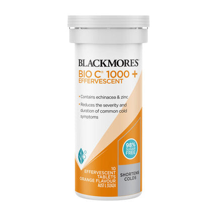 Blackmores Bio C 1000mg Echinacea + Zinc Vitamin C Effervescent 10 Tablets