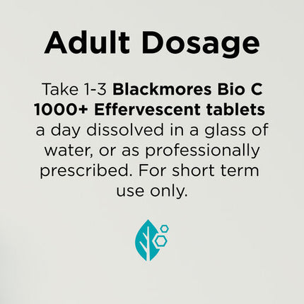 Blackmores Bio C 1000mg Echinacea + Zinc Vitamin C Effervescent 10 Tablets