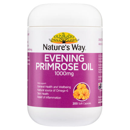 Nature's Way Evening Primrose Oil 1000mg 200 Soft Capsules